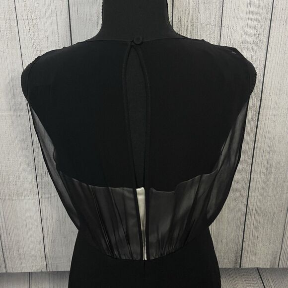 D. Exterior Women's EU 42/US 6 Black and Ivory Lace Detail Pencil Dress Elegant - Picture 6 of 11